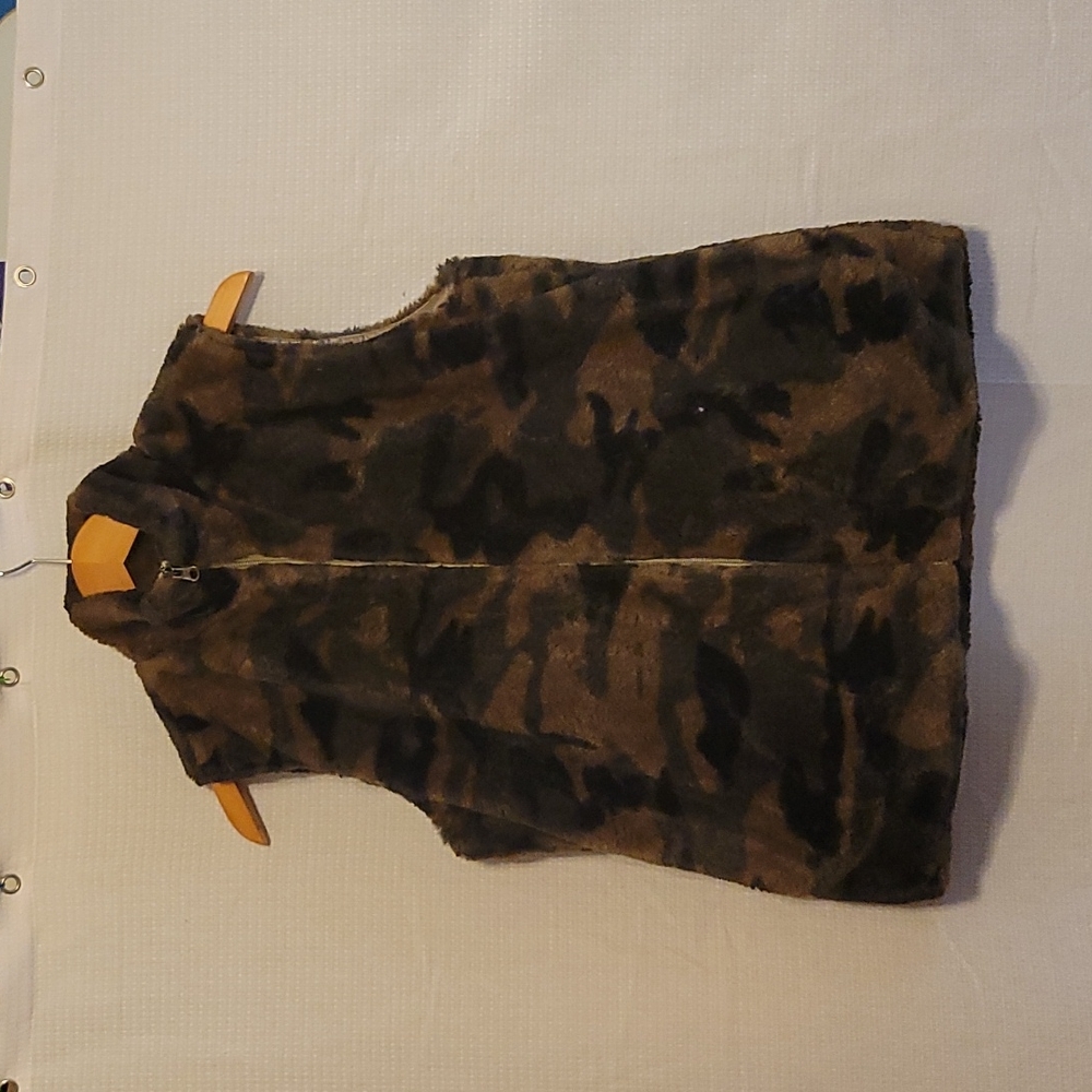 Katydid Camo Faux Fur Vest